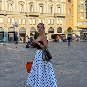 Alexander McQueen Black and White Strapless Skirt